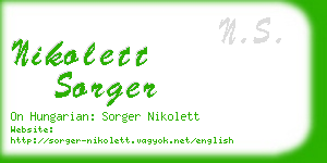 nikolett sorger business card